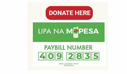 Donate using M-PESA PayBill 4092835